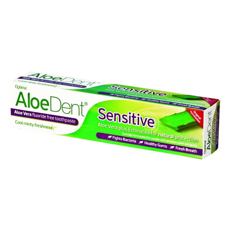 Aloedent - Sensitive - Dentifricio - Optima Naturals - Tubetto da 100 ml - Dentifricio contro le ipersensibilità di denti e gengive