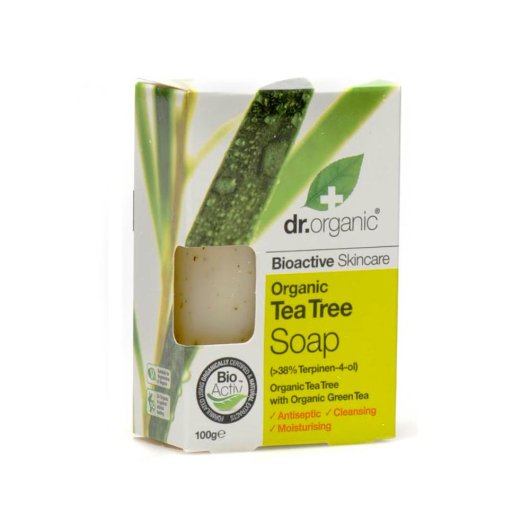 Dr Organic - Tea Tree Purifying Soap - Optima Naturals - Saponetta da 100 g - Saponetta vegetale antibatterica a base di Tea Tree oil