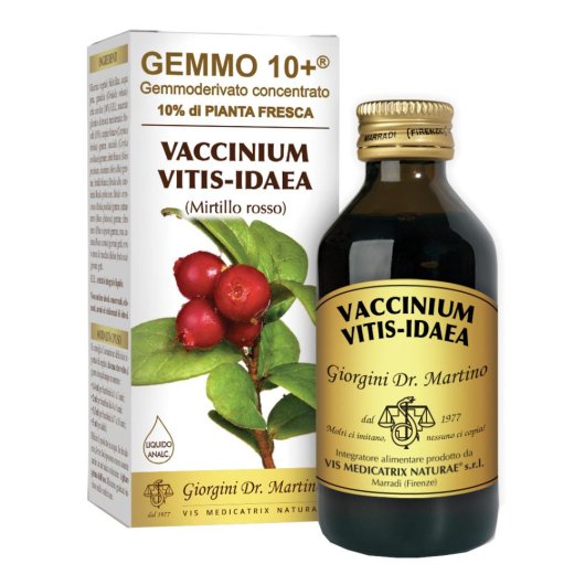 Mirtillo Rosso G10+ (Vaccinium vitis-idaea) - Giorgini Dr. Martino - 100 ml - Integratore alimentare per il benessere di pelle, tessuti connettivi e delle vie urinarie