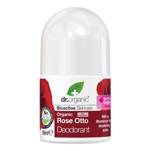 Dr Organic - Rose Otto Deodorant - Flacone da 50 ml - Deodorante antibatterico alla Rosa