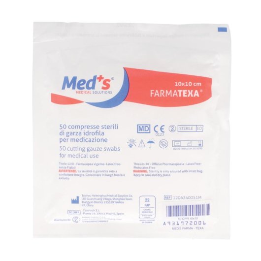 GARZA MEDS 12/8 10X10CM 50PZ