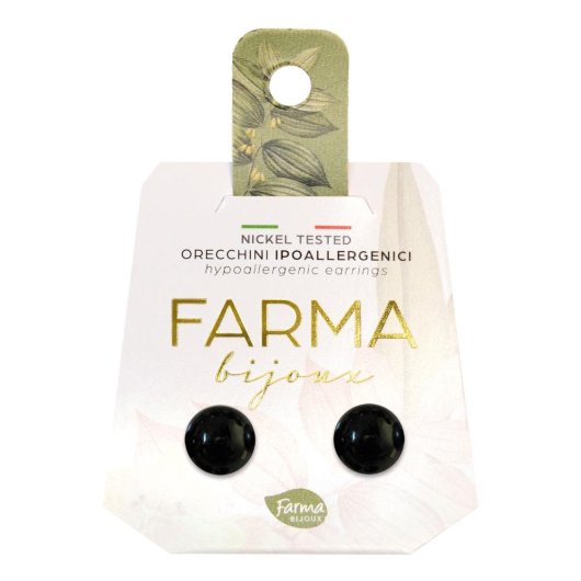 ORECCHINO PERLA 8MM BLACK