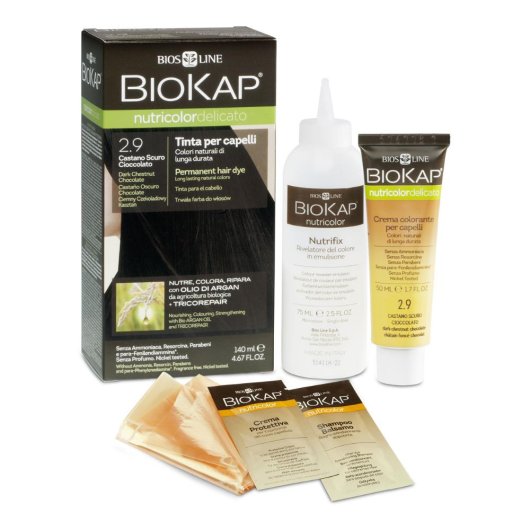 BioKap - Nutricolor - Tinta Delicato (6,06 Biondo scuro avana) - Bios Line - 140 ml - Tinta che nutre e ripara i capelli mentre li colora e copre perfettamente i capelli bianchi