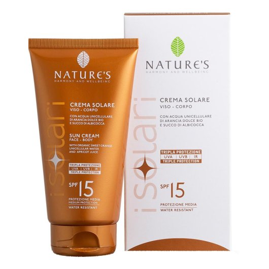 Nature's - I Solari - Crema Solare SPF 15 - Bios Line - 150 ml - Crema solare che idrata, protegge, previene arrossamenti e macchie