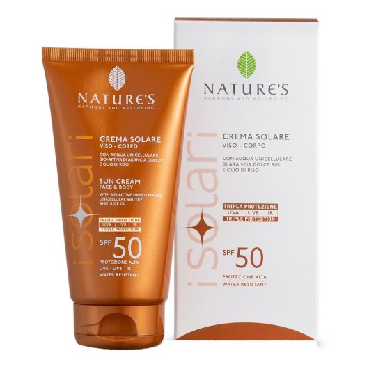 Nature's - I Solari - Crema Solare SPF 50 - Bios Line - 150 ml - Crema solare che idrata, protegge, previene arrossamenti e macchie