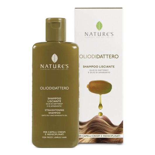 OlioDiDattero - Shampoo lisciante - Bios Line - 200 ml - Shampoo lisciante che nutre e rinforza la fibra capillare dei capelli crespi e indisciplinati