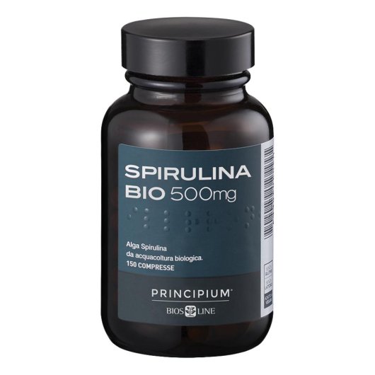 Principium Spirulina Bio 500 mg - Bios Line - 150 compresse - Integratore alimentare di Alga Spirulina che fornisce sostegno all’organismo in caso di stanchezza psico-fisica