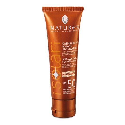 Nature's - I Solari - Crema-gel viso - Solare antirughe (SPF 50) - Bios Line - 50 ml - Crema solare viso con azione antirughe e idratante