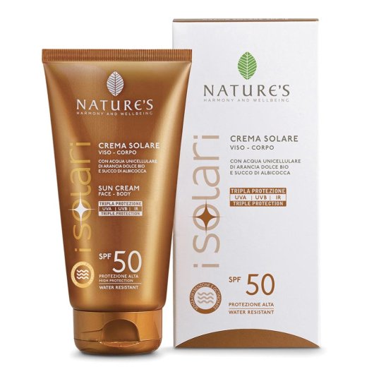 Nature's Solari - Viso/Corpo - SPF 50 - Bios Line - 75 ml - Crema solare SPF 50 ideale per pelli chiare e delicate