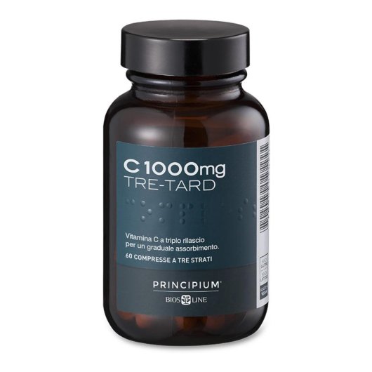 Principium C1000mg Tre-tard - Bios Line -  60 compresse - Integratore alimentare ad alto dosaggio di Vitamina C per il benessere del sistema immunitario