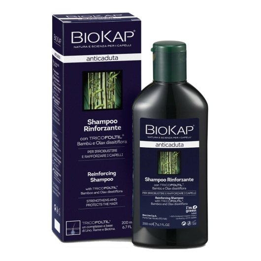 BioKap - Anticaduta - Shampoo Rinforzante - Bios Line - 200 ml - Trattamento cosmetico per irrobustire e rinforzare i capelli