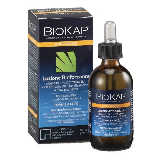 BioKap Anticaduta Lozione Rinforzante - Bios Line - 50 ml - Trattamento cosmetico urto specifico per irrobustire e rinforzare i capelli