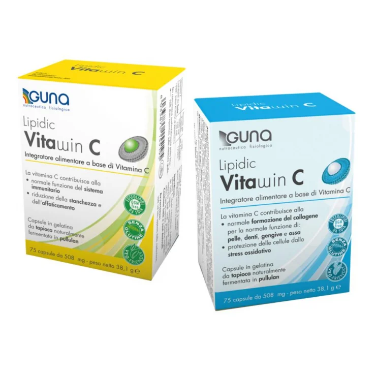 Lipidic Vitawin C- Guna - 75 Capsule - Integratore alimentare a base di Vitamina C con fosfolipidi da soia OGM free