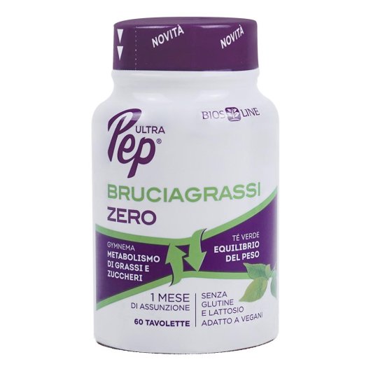 Ultra Pep Bruciagrassi Zero - Bios Line -  60 Tavolette - Integratore alimentare che stimola il metabolismo senza Iodio né Caffeina 