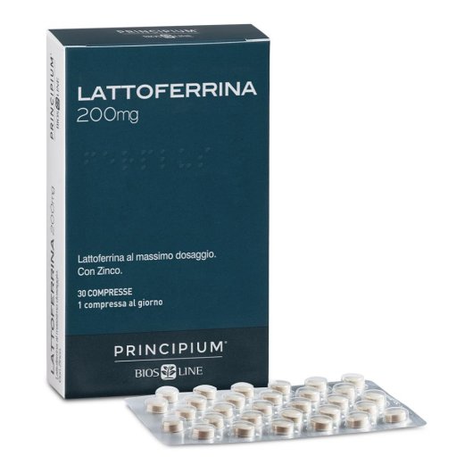 Principium Lattoferrina 200 mg - Bios Line -  30 Compresse - Integratore alimentare con Lattoferrina per la normale funzione del sistema immunitario