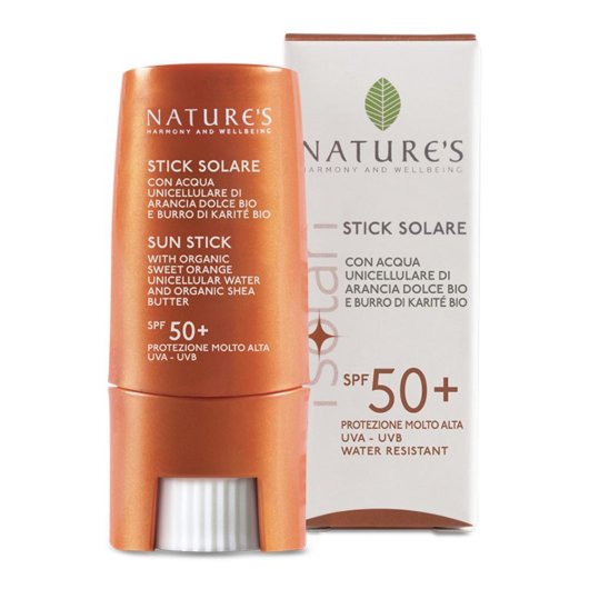 Nature's - I Solari - Stick Solare SPF 50+ - Bios Line - 9 ml - Stick viso che protegge dal sole le zone più delicate (labbra, naso, contorno occhi e orecchie)