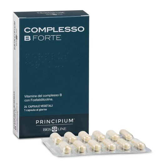 Principium Complesso B forte - Bios Line - 24 capsule vegetali - Integratore alimentare con vitamine del gruppo B per il metabolismo energetico