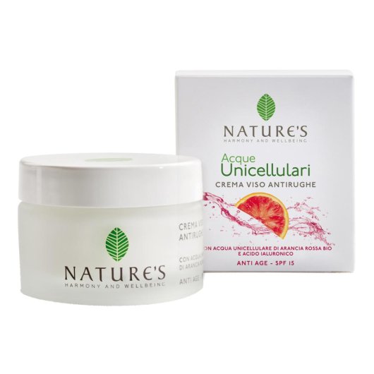 Nature's Acque unicellulari - Crema viso antirughe SPF 15 - Bios Line - 50 ml - Crema viso antirughe, antiage e rassodante, con SFP 15