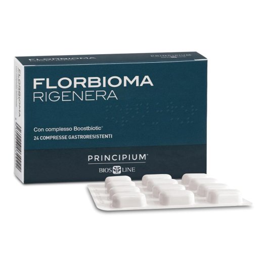 Principium Florbioma Rigenera - Bios Line - 24 compresse - Integratore alimentare con acido butirrico e glutammina per il benessere intestinale