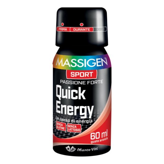 Quick Energy - Massigen Sport - 60 ml - Tonico energizzante con caffeina e vitamine del gruppo B e C