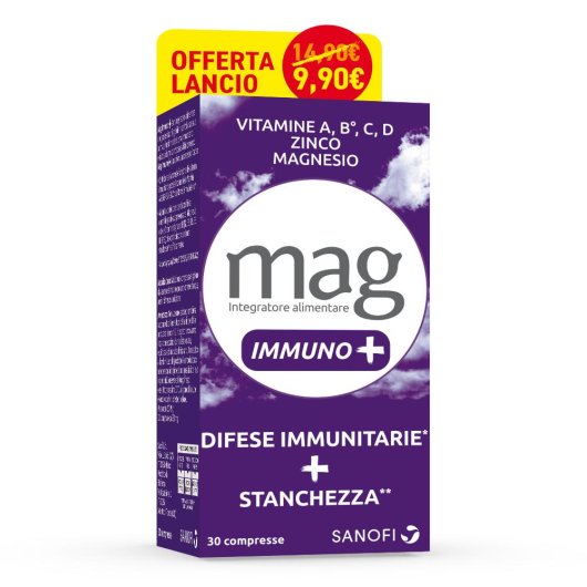 Mag Immuno+ - Opella - 30 compresse - Integratore alimentare che contribuisce alla normale funzione del sistema immunitario e aiuta a combattere stanchezza e affaticamento