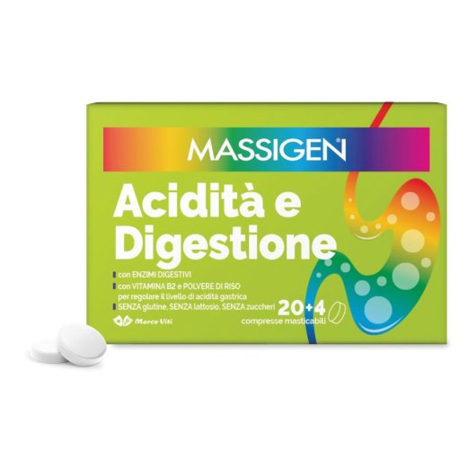 Massigen Acidità E Digestione - Marco Viti - 24 Compresse Masticabili