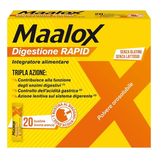 Maalox Digestione RAPID - 20 Bustine - Integratore per Digestione e Acidità