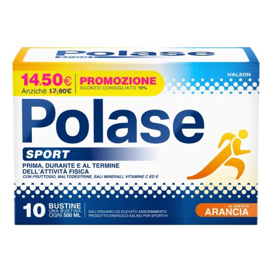 Polase Sport - 10 Bustine – Integratore Energetico-Salino Ipotonico con Maltodestrine, Magnesio e Potassio