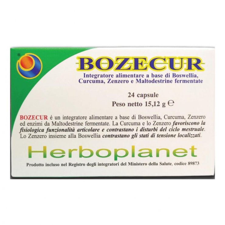 Bozecur - Herboplanet - 24 capsule - Integratore alimentare utile per contrastare gli stati di tensione localizzati e i disturbi del ciclo mestruale 