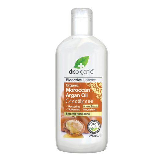 Dr Organic - Balsamo per capelli all'Olio di Argan - Optima Naturals - Flacone da 265 ml - Balsamo per capelli ad azione ristrutturante e anti-umidità