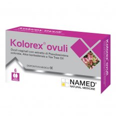 Kolorex  - Named - 6 ovuli vaginali - Ovuli vaginali che aiutano a trattare affezioni micotiche della mucosa cervico-vaginale 