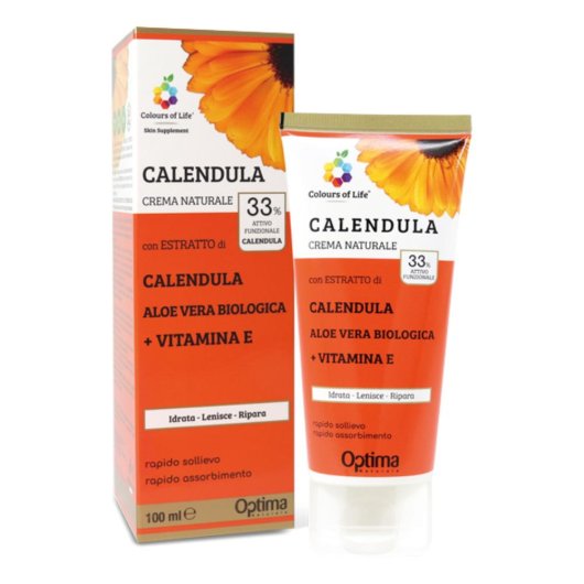 Colours of life Calendula – Crema Eudermica - Optima Naturals - Flacone da 100 ml - Crema eudermica alla Calendula 