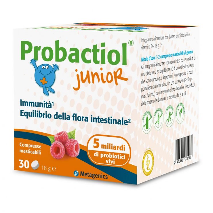 Probactiol junior compresse masticabili - Metagenics - 30  compresse masticabili - Integratore alimentare che sostiene l'immunità e il benessere intestinale dei più piccoli_scad 08/2023
