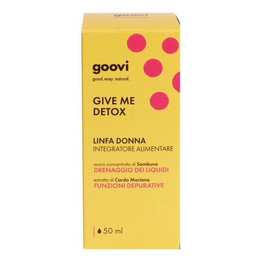 Linfa donna - Give me detox - goovi - Flacone da 50 ml - Integratore alimentare che aiuta il drenaggio dei liquidi e a combattere la ritenzione idrica 