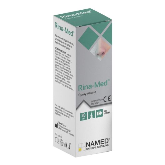 Rina-Med - Named - Flacone da 20 ml - Spray nasale per il benessere del naso e la fisiologica funzionalità della mucosa delle vie respiratorie