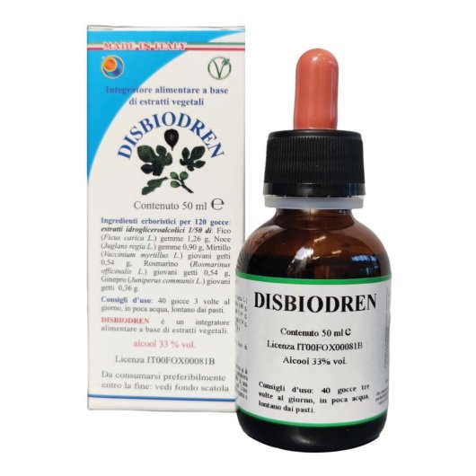 Disbiodren - Herboplanet - Flacone da 50 ml - Integratore alimentare a base di principi vegetali