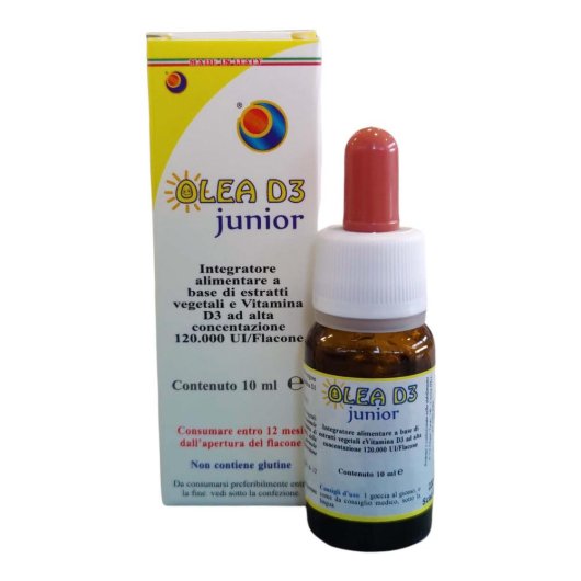 Olea D3 Junior - Herboplanet - Flacone da 10 ml - Integratore alimentare di vitamina D3