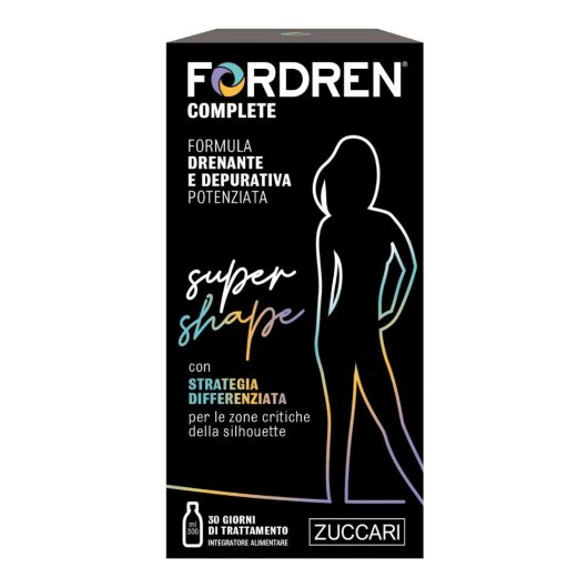 Fordren Complete Super Shape - Zuccari - 25 stick-pack da 10 ml - Integratore alimentare con formula drenante e depurativa potenziata 