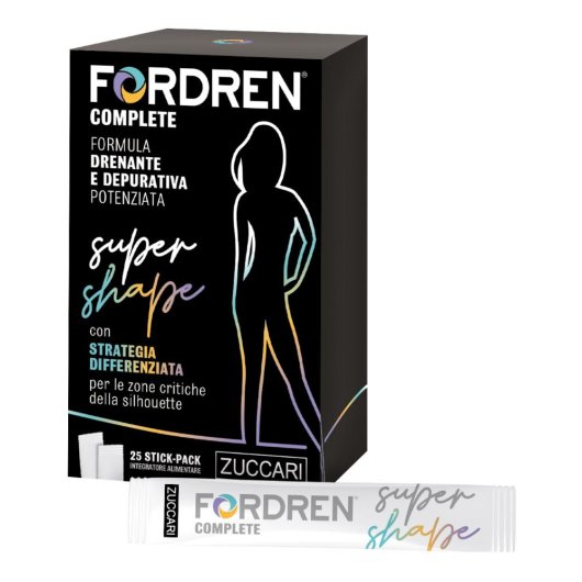 Fordren Complete Super Shape - Zuccari - Bottiglia da 300 ml - Integratore alimentare con formula drenante e depurativa potenziata 