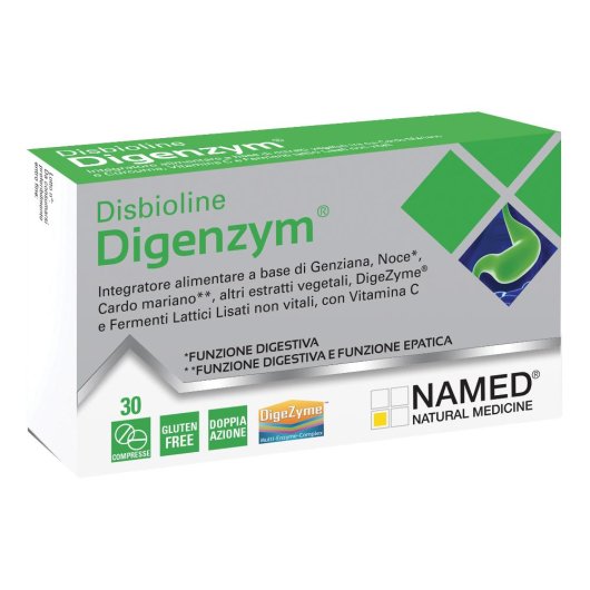 Disbioline - Digenzym - Named - 30 compresse - Integratore alimentare che favorisce le funzioni digestive