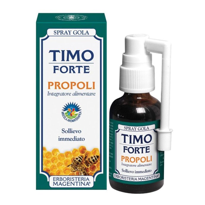 Spray Gola Propoli Timo Forte - Erboristeria Magentina - 30 ml - Spray indispensabile per la salute ed il benessere della gola e del cavo orofaringeo Spray Gola Propoli Timo Forte - Erboristeria Magentina - 30 ml - Spray indispensabile per la salute ed il benessere della gola e del cavo orofaringeo