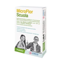 Microflor Scuola - CEMON - Confezione da 30 compresse masticabili - Integratore a base di probiotici, vitamine C e D, formulato per bambini. Microflor Scuola - CEMON - Confezione da 30 compresse masticabili - Integratore a base di probiotici, vitamine C e D, formulato per bambini.
