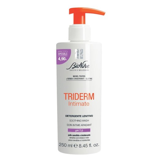 Bionike Triderm Intimate - Detergente Intimo pH 3.5 Con Antibatterico - Flacone da 250 ml - Detergente intimo per l'igiene quotidiana della donna ad azione antibatterica