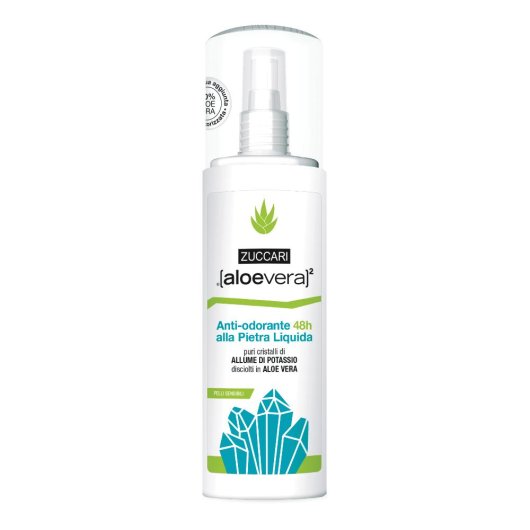 Anti-odorante 48H alla Pietra Liquida (Roll-on) - Zuccari - Flacone da 50 ml - Anti-odorante naturale con cristalli di potassio disciolti in puro succo d'aloe