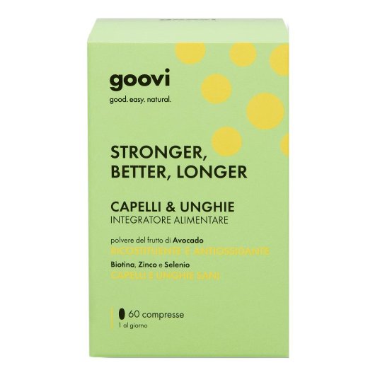 Capelli & unghie - Stronger, better, longer - goovi - 60 compresse - Integratore alimentare ideale in caso di capelli e unghie fragili 