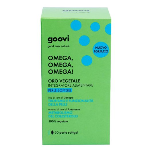 Oro vegetale - Omega, omega, omega! - goovi - 60 perle softgel - Integratore alimentare di acidi grassi essenziali Omega 3 e Omega 6