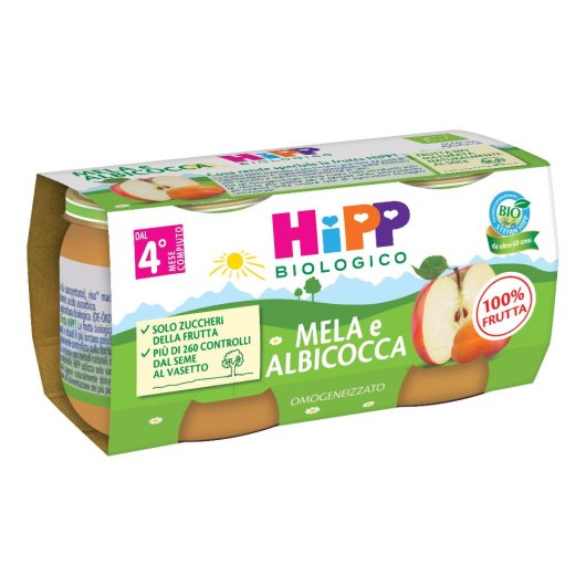 HIPP OMOG ALBICOCCA/MELA 2X80G