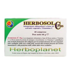 Herbosol C Plus - Herboplanet - 60 compresse - Integratore alimentare che contribuisce alla normale formazione del collagene e aiuta le difese immunitarie Herbosol C Plus - Herboplanet - 60 compresse - Integratore alimentare che contribuisce alla normale formazione del collagene e aiuta le difese immunitarie