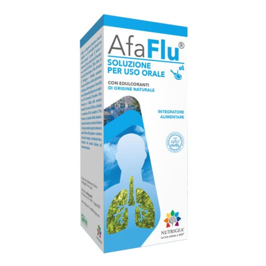 AfaFlu - Nutrigea - Flacone da 200 ml - Sciroppo per la prevenzione antinfluenzale e per la cura della tosse