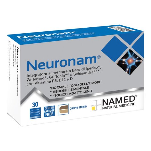 Neuronam - Named - 30 compresse - Integratore alimentare che favorisce il benessere mentale e aiuta a combattere ansia e agitazione